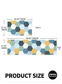 1 Họa Tiết Hình Học Thảm Nhà Bếp Chống Trơn Trượt, Thảm Nhà Bếp Polyester Hiện Đại Cho Gia Đình - Nhiều màu - Xem 5
