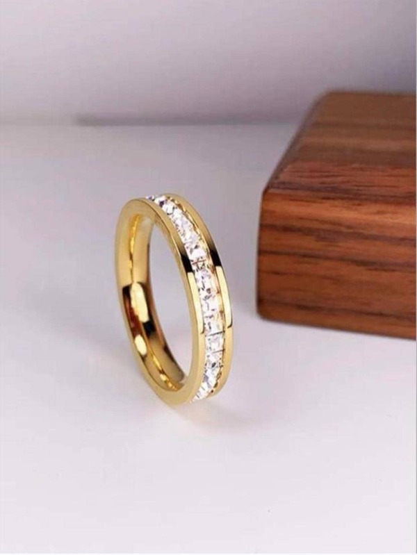 1pc Single Row Crystal Ring, Fashion Design, Valentine's Day Gift,Mom,Mother,Mother's Day,Gift