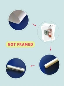 3入組樹葉印花無框現代化學纖維無框畫牆面裝飾 - 彩色 - 查看 4