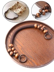 復古編織木串珠DIY手提包手柄配件尼龍繩包肩帶DIY配件替代品,可重複使用包配件,手提包,托特包,後背包