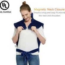 Large Heating Pad for Neck and Shoulders Back Pain Relief, Weighted Electric Heating Pads with Auto Shut Off, Full Body Back Heat Pad, Fast Heating and 4 Heat Settings (33"x22") - 藍色 - 查看 3