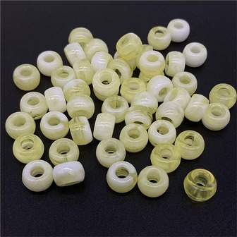 50入組6X9mm大洞亞克力珠子頭髮珠子鬆動隔片珠子適用於珠寶製作項鍊耳環