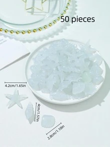 1 pieza Guijarro decorativo brillante en oscuro - Blanco - Ver 3