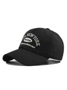 Hombres Gorra de béisbol con estampado de letra - Negro - Ver 2