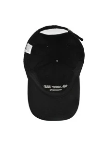 Hombres Gorra de béisbol con estampado de letra - Negro - Ver 3