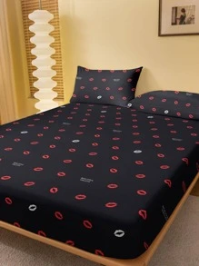 1pc Ultra Soft Printed Fitted Sheet, Home Bedding, Lightweight Bed Sheet, Multicolor Mattress Cover, Soft And Breathable, Suitable For All Mattress Sizes - Single, Double, Queen, King, All Seasons, Indoor Decoration, Machine Washable (Pillowcase Not Included) - Multicolor - View 2