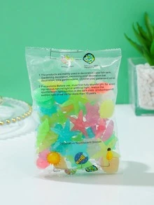 50pcs Starfish & Shell Shaped Glow In The Dark Decorative Pebble - Multicolor - View 4