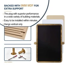 Metal Frame Pivot Rectangle Bathroom Mirror, Tilting Rounded Rectangular Vanity Mirror for Wall Stainless Steel Pivots Horizontally Only - Brushed Brass - View 6
