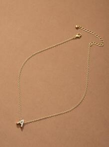 1入組精美水鑽字母吊墜項鍊適合女士適用於禮品 - 彩色 - 查看 3