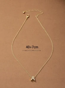 1入組精美水鑽字母吊墜項鍊適合女士適用於禮品 - 彩色 - 查看 4