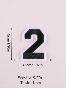 10入組數字設計熨燙貼片，現代滌綸DIY縫製服裝配件 - 彩色 - 查看 6