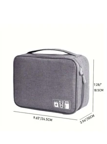 Electronics Organizer, Travel Universal Cable Organizer Bag - Grey - View 7