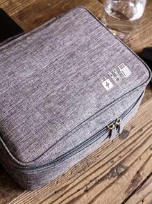 Electronics Organizer, Travel Universal Cable Organizer Bag - Grey - View 3