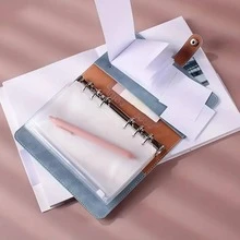12pcs Solid Binder Pocket, Simple Multi-purpose Binder Pocket For Office - Clear - View 3