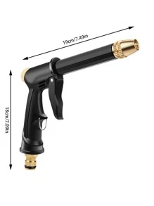 1pc Pressurized Watering Spray Gun - Black - View 7