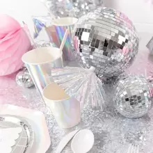 1入組迪斯科球酷和樂趣銀懸掛派對迪斯科大派對裝飾用品 - 銀色 - 查看 2