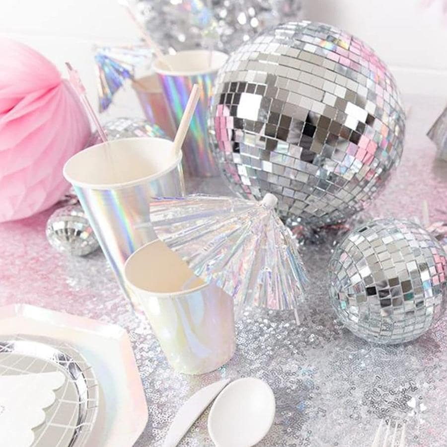 1入組迪斯科球酷和樂趣銀懸掛派對迪斯科大派對裝飾用品