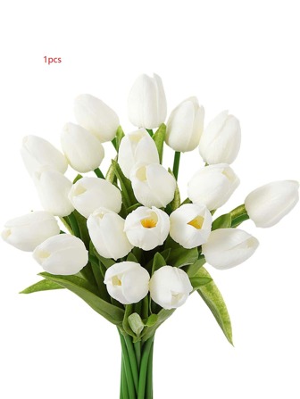1入組仿真鬱金香花束，帶逼真觸感，適合家庭、辦公室