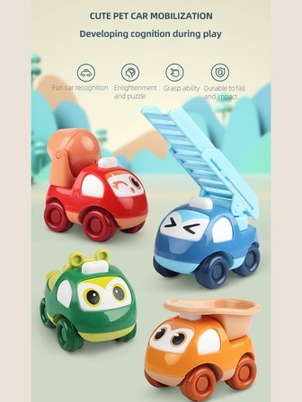 1件套塑膠教育日常混色車設計學習玩具適用於兒童