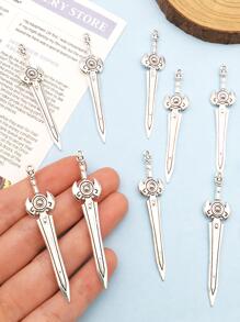 10 Chiếc Bạc Hợp Kim Thời Trang Thanh Kiếm Tự Làm Mặt Dây Chuyền Trang Sức Vòng Cổ Thủ Công Phụ Kiện - Bạc - Xem 5