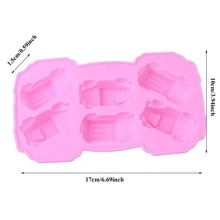 1 pieza Molde de pastel en forma de coche - Rosa - Ver 2