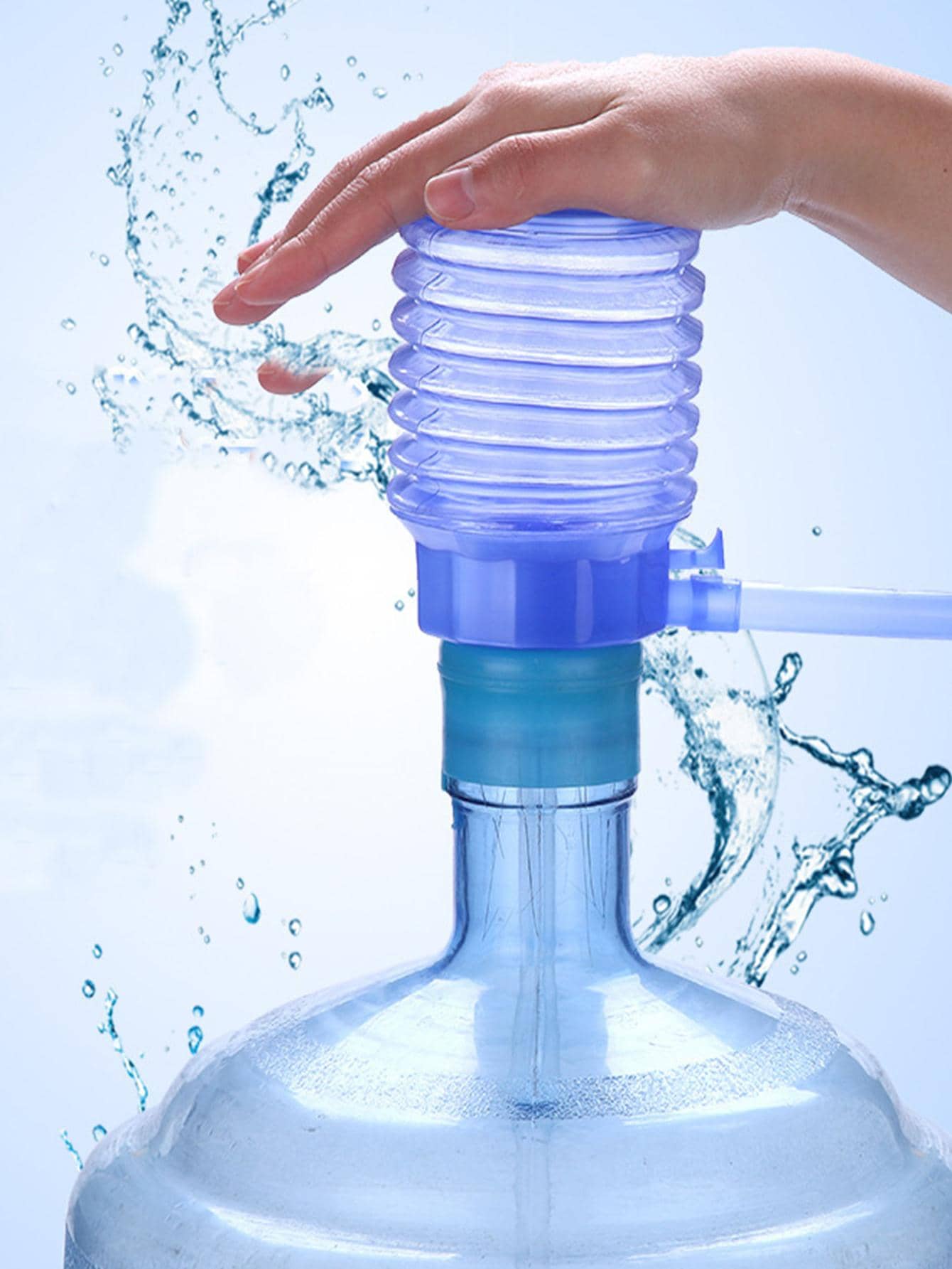 1pc Plastic Manual Water Pump - Blue - View 1