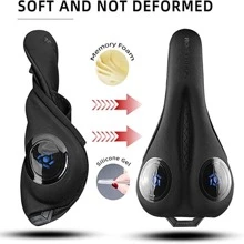 ROCKBROS Bike Seat Cushion Gel Bike Seat Cover Padded Narrow Seat Cover for Peloton Bike, Spin Bike, exercise bike, Exercise Bike, Mountain Road Bike with Rain Cover, 11x7inch - 藍色 - 查看 4