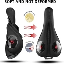 ROCKBROS Bike Seat Cushion Gel Bike Seat Cover Padded Narrow Seat Cover for Peloton Bike, Spin Bike, exercise bike, Exercise Bike, Mountain Road Bike with Rain Cover, 11x7inch - 紅色 - 查看 4