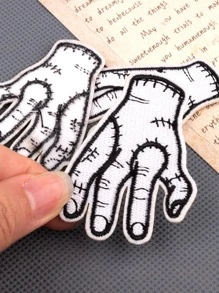 3入組手形狀熨燙貼片 - 杏色 - 查看 4