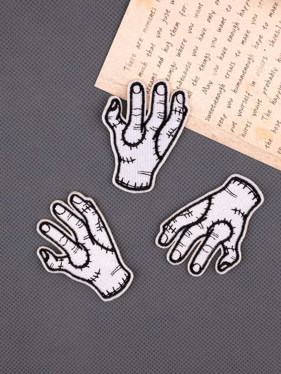 3入組手形狀熨燙貼片 - 杏色 - 查看 1