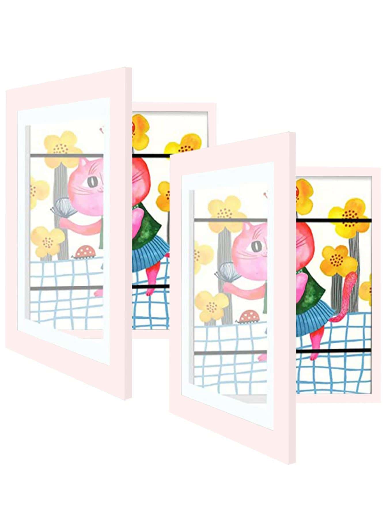 1pc Artistic Flip Photo Frame And Photo Stand, Suitable As Gift For Friends - Pink - View 1