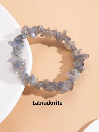Asymmetric Natural Gemstone Bracelet Stretch Chip Beads Nuggets Rose Crystal Quartz Bracelets Bangles For Women
