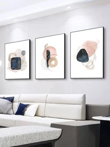 3pcs Abstract Pattern Unframed Painting - Multicolor - View 3