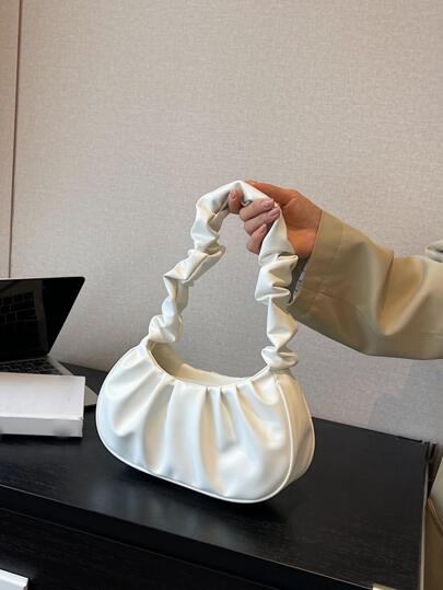 Bolso de hombro portátil fruncido personalizado de unicolor de nueva moda