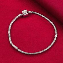 Silver Plating Handmade Original Fine Jewelry Charm Bracelet Soft Smooth Snake Bone Bracelets For Women - Silver - View 1