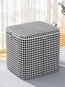 1pc Houndstooth Pattern Quilt Storage Bag, Modern Non-woven Fabric Clothes Storage Bag For Home - Black and White - View 6