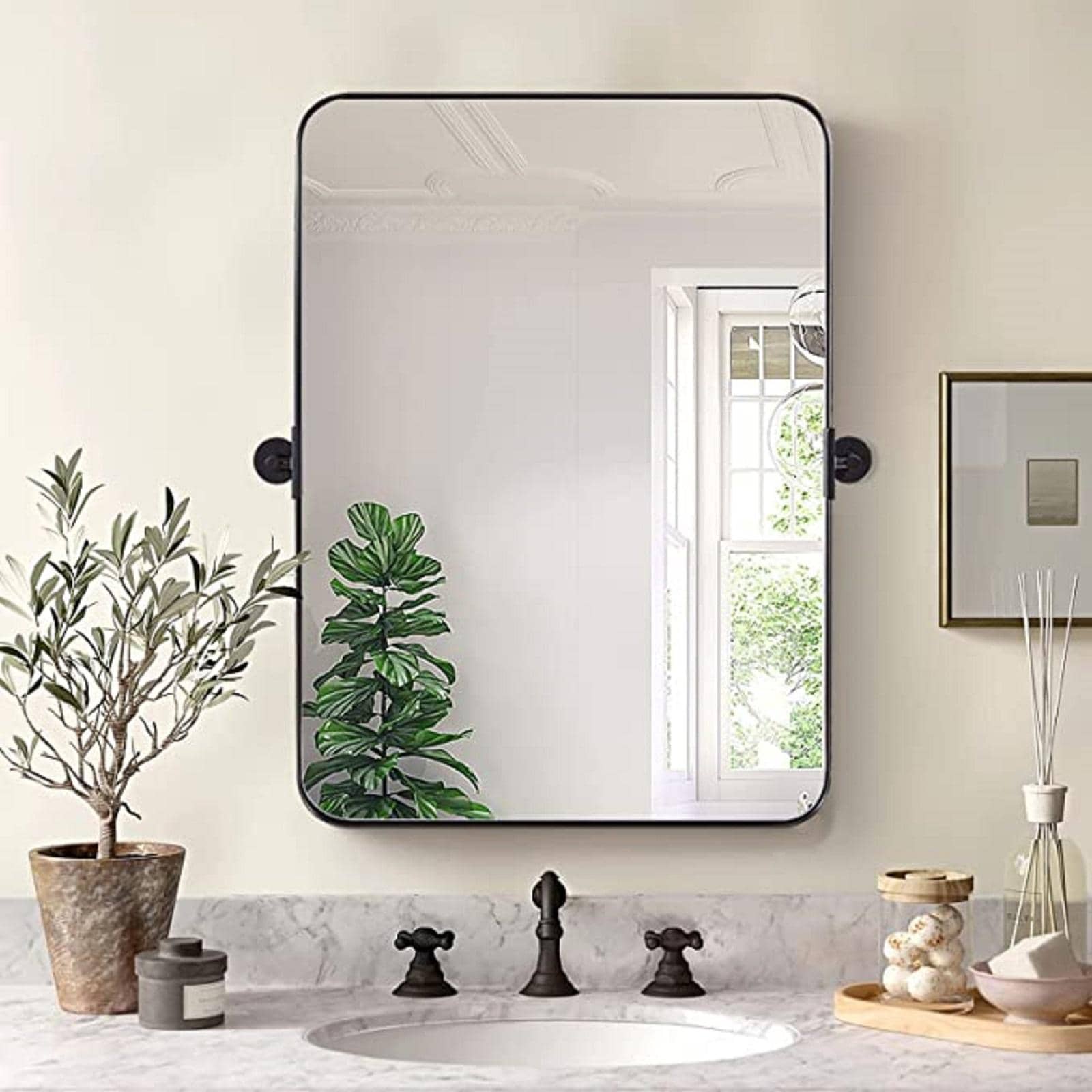 Espejos Decorativos - Negro mate - Ver 1