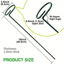 10 件花園植物樁,金屬單莖支架,適用於番茄、蘭花、牡丹、玫瑰等