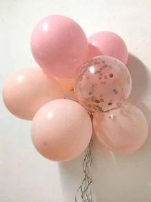 21 piezas rosado globos pastel con rosa dorado confeti globos para fiesta de bienvenida al bebé chica de fiesta de cumpleaños - Multicolor - Ver 3
