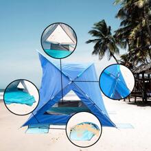 AYAMAYA Beach Tent Sun Shelter for 3-4 Person,Portabel UPF 50+ UV Protection Beach Canopy Umbrella with Extendable Floor & Roll Up Mesh Windows,Upgraded with 6 Sand Pockets Easy Setup for Family Baby - Màu xanh lam - Xem 3