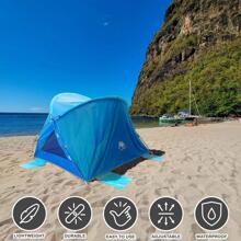 AYAMAYA Beach Tent Sun Shelter for 3-4 Person,Portabel UPF 50+ UV Protection Beach Canopy Umbrella with Extendable Floor & Roll Up Mesh Windows,Upgraded with 6 Sand Pockets Easy Setup for Family Baby - Màu xanh lam - Xem 4