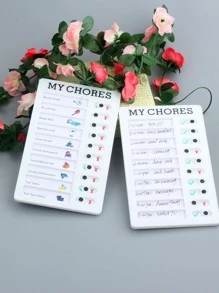 1入組字母圖形計劃檢查時間表現代便攜式計劃板 - 白色 - 查看 6