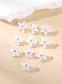 10 chiếc vòng cài tóc hình hoa trang trí, bông tuyết thanh lịch, thích hợp cho ngày Valentine, đi học, đi nghỉ mát, dự tiệc, phụ kiện tóc, phụ kiện đội đầu, kẹp tóc, phong cách Boho, du lịch, sinh nhật. - trắng - Xem 2