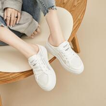 Donna Sneakers minimalista con lacci frontale pattinare sportivo