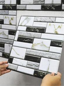 1入組磚塊圖案3D牆板 - 藍白色 - 查看 1