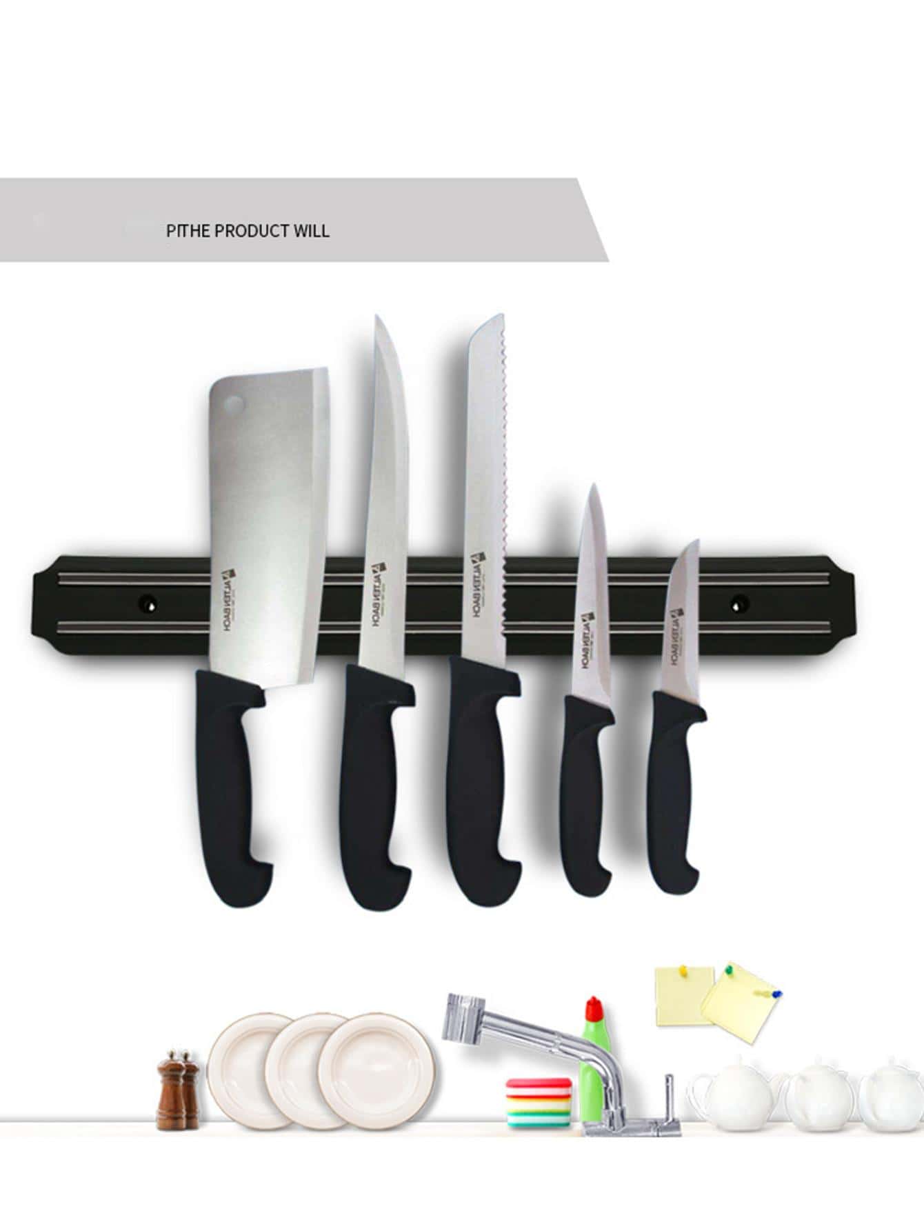 1pc Black Magnetic Knife Holder