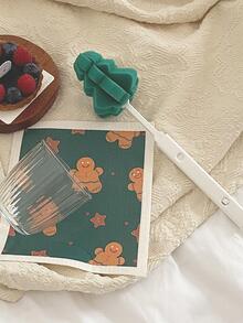 1pc Tree Design Cleaning Brush - Green - View 10