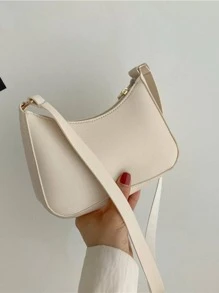 Túi Hobo tối giản Màu trơn Phong cách Thanh lịch - trắng - Xem 1