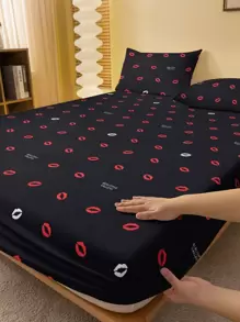 1 Họa Tiết Môi Trang Bị Tấm Vải Hiện Đại Trang Bị Tấm Đáy Cho Phòng Ngủ, Tất Cả Các Mùa - Nhiều màu - Xem 1