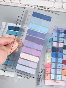 6入組混合顏色索引便簽，簡單素色便簽，適合辦公室，學生 - 彩色 - 查看 6